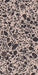 Close-up of Chunks Pop Pink 60cm x 120cm terrazzo effect porcelain tile, featuring a soft pink background with black and grey stone-inspired aggregates for contemporary wall and floor designs.