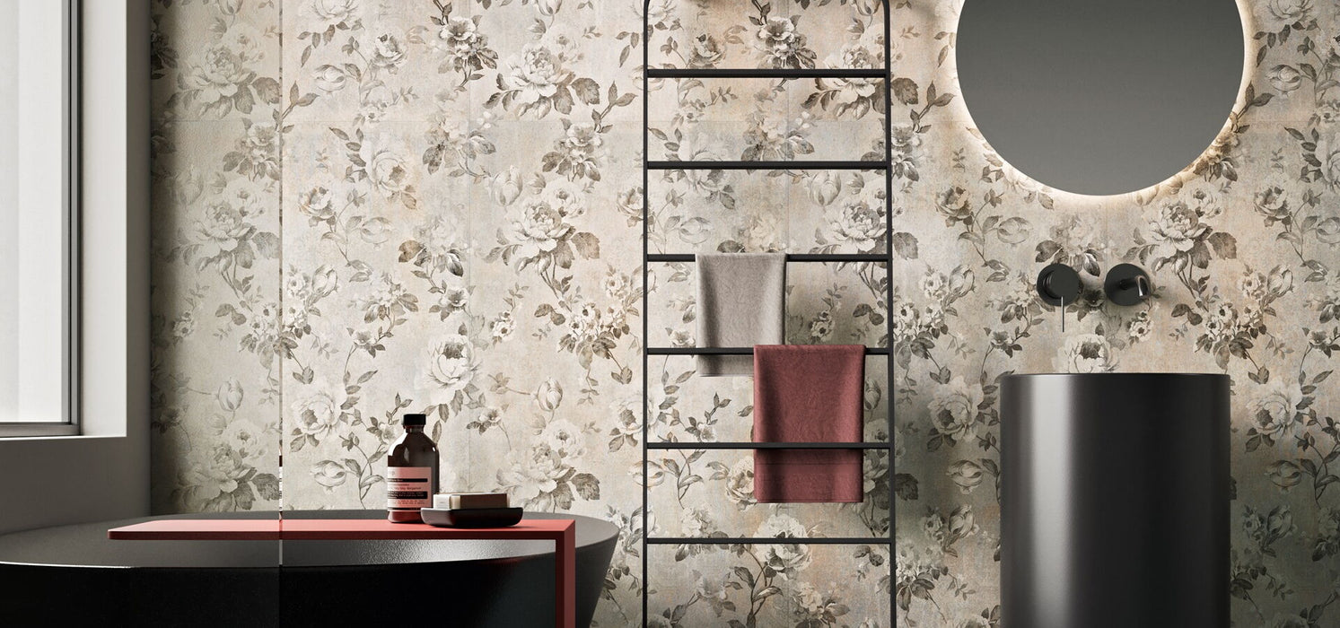 Felzin Light Roses Decor Metallic Wall and floor Tiles 60cm x 120cm