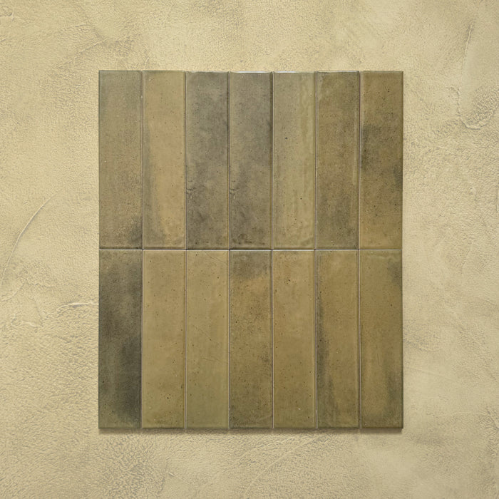 Izmir Brick Daisy Green Gloss 6cm x 25cm