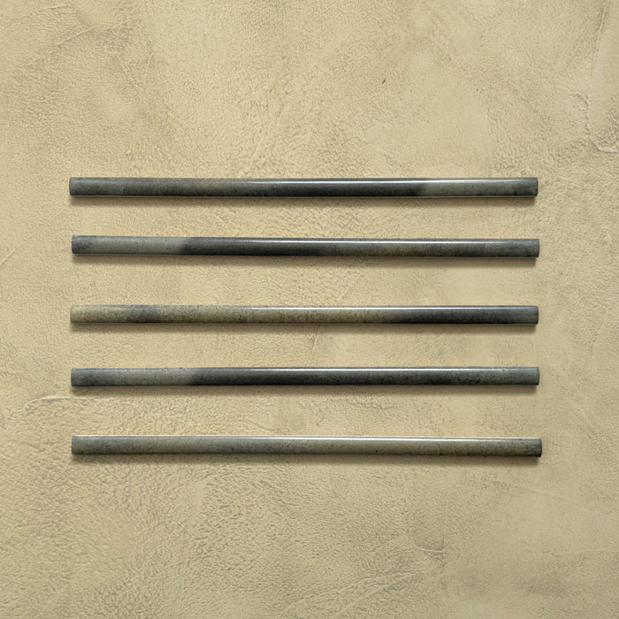 Izmir  Daisy Green Gloss Pencil Bullnose Border Tile 1.2cm x 30cm