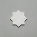 Close-up of a single Dohar Bone Star Moroccan style porcelain wall and floor tile, showcasing the distinctive eight-point star shape, soft off-white tone and subtle matt finish.