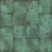 Close-up of Elements Oxide Patterns 30cm x 30cm metallic effect porcelain tiles, featuring decorative etched patterns in rich blue-green tones for striking contemporary wall and floor designs.