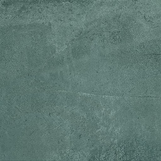 Close-up of Furnace Emerald Green Oxide Metallic 80 × 80cm porcelain tile, showcasing deep green tones with soft tonal variation, a gently textured surface, and a subtle metallic effect that brings depth and a contemporary, industrial-inspired finish to interior spaces.