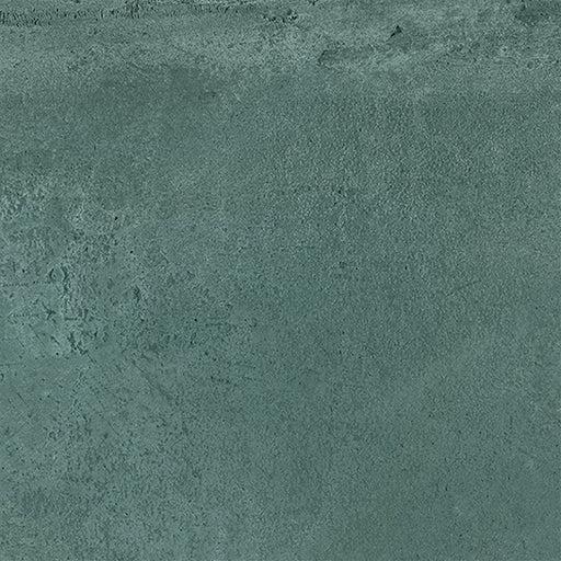 Close-up of Furnace Emerald Green Oxide Metallic 80 × 80cm porcelain tile, showcasing deep green tones with soft tonal variation, a gently textured surface, and a subtle metallic effect that brings depth and a contemporary, industrial-inspired finish to interior spaces.