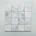 Product image of Giovanni Square Azul Vintage Marble wall and floor tiles in an 11cm x 11cm format, featuring soft blue and white marble effect detailing, subtle veining and rounded vintage-inspired edges.
