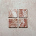 Product image of Giovanni Square Rouge Vintage Marble wall and floor tiles in an 11cm x 11cm format, featuring warm blush pink marble effect detailing, natural veining and rounded vintage-inspired edges.