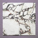Close-up of Grand Bazaar Violetta matt marble-effect tile in a 30cm x 30cm format, featuring a white background with dramatic burgundy, plum and charcoal veining. The bold natural marble-inspired pattern creates a luxurious statement look, ideal for chequerboard floor designs and feature spaces.