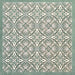 Cabana Flowers Moroccan Style 20x20cm group of porcelain tiles displaying a repeating floral and leaf pattern in deep green and cream tones, forming an elegant, vintage-inspired geometric design with a smooth matt finish