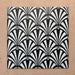 Alhambra Casa 20x20cm Moroccan tiles arranged in a group layout, showcasing their striking black and white fan-shaped Art Deco design on a warm neutral background, ideal for statement walls or feature floors.