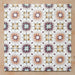 Cabana Manzanillo 20x20cm Moroccan-style porcelain tiles arranged in a repeating geometric star pattern featuring blush pink, mustard, terracotta, lilac, and turquoise tones with a matt finish on a neutral background