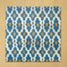 Cabana Zafini Mustard Azure 20x20cm Moroccan-style porcelain tiles shown in a grouped layout, featuring a repeating geometric lattice pattern in azure blue and mustard yellow on a cream background with a smooth matt finish.