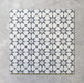 Grouped layout of Agraba Silver 20cm x 20cm Moroccan style matt ceramic tiles, showcasing a repeating silver and white geometric pattern inspired by traditional Moorish design, suitable for walls and floors.