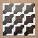 Alhambra Cathedral 20x20cm Moroccan tiles arranged in a group layout — featuring a bold black and white geometric cross design that creates a striking, modern pattern perfect for floors and feature walls.