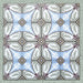 Grouped layout of Carnaby Place Victorian-style 20x20cm porcelain wall and floor tiles, showing the full repeating ornate floral and geometric pattern in olive, blue, cream, and deep red tones.