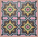 Cabana Havana 20x20cm Moroccan-style ceramic tiles shown in a group layout, featuring a multicolour floral geometric pattern on a terracotta background