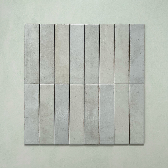 Madison Mint Green Brick Wall Tiles 6x24.6cm — group image displaying the soft variation in tone and texture. Each tile features a delicate mint shade with a handmade-style gloss, perfect for adding freshness and light to contemporary interiors.