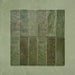 Zellij Botanical Green brick tiles, 6.5cm x 20cm, Moroccan style glazed ceramic tiles in rich botanical green tones with natural tonal variation, glossy finish, and softly uneven handcrafted surface, arranged as a grouped tile layout on a muted green background.