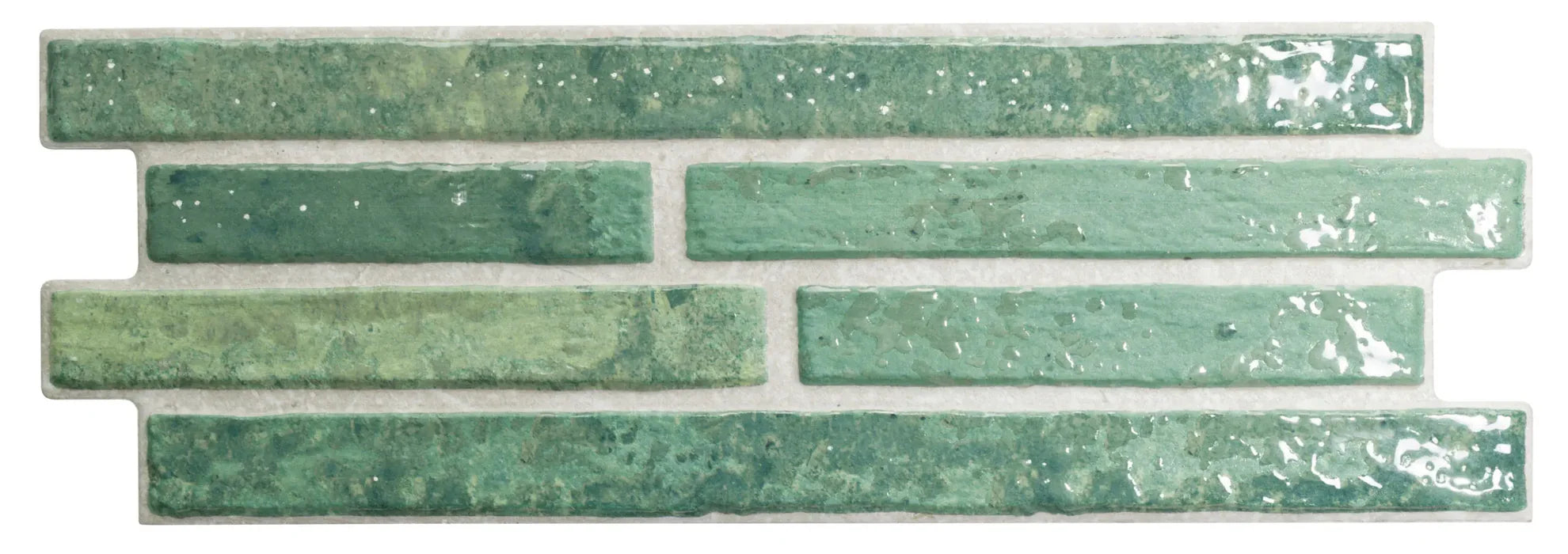 CUT TILE SAMPLE Essen Lawn Green Porcelain Brick Wall Tiles