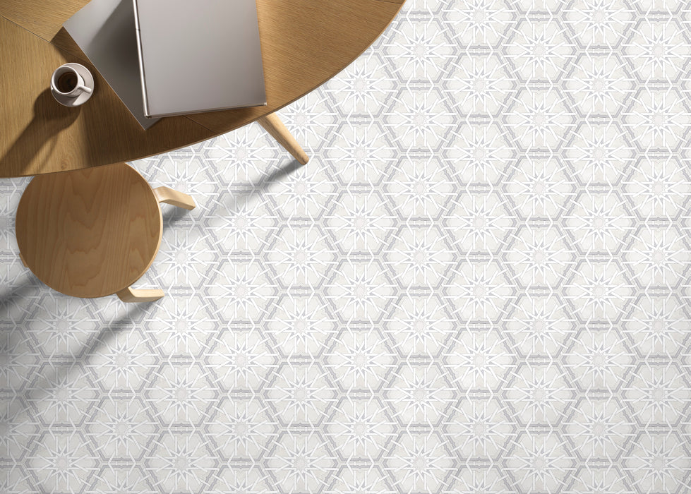 Mareshan Ice White Pattern Hexagon