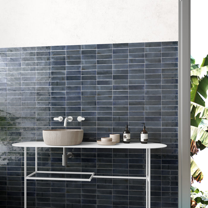 Beijing Brick Midnight Blue Moroccan Wall Tiles 5.1cm x 16.1cm