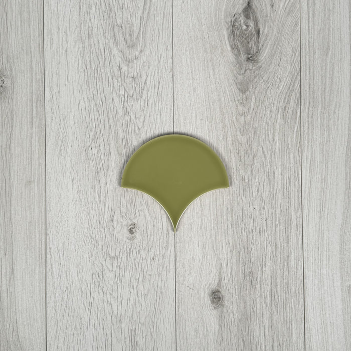 Iconic Scallop Avocado Fish Scale FULL TILE SAMPLE