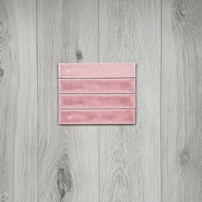 Iconic Pink Brick Wall Tiles 5cm x 25cm