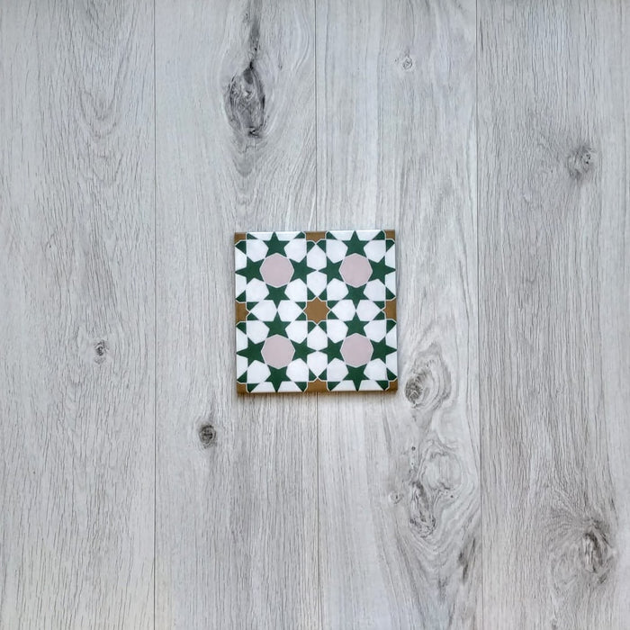 Cabana Tanane  Moroccan Tile | Green Gold | 20cm x 20cm | Wall & Floor Tiles