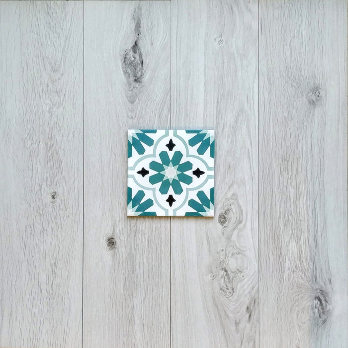 Clarence House Teal Green Victorian Moroccan Tiles 20cm x 20cm