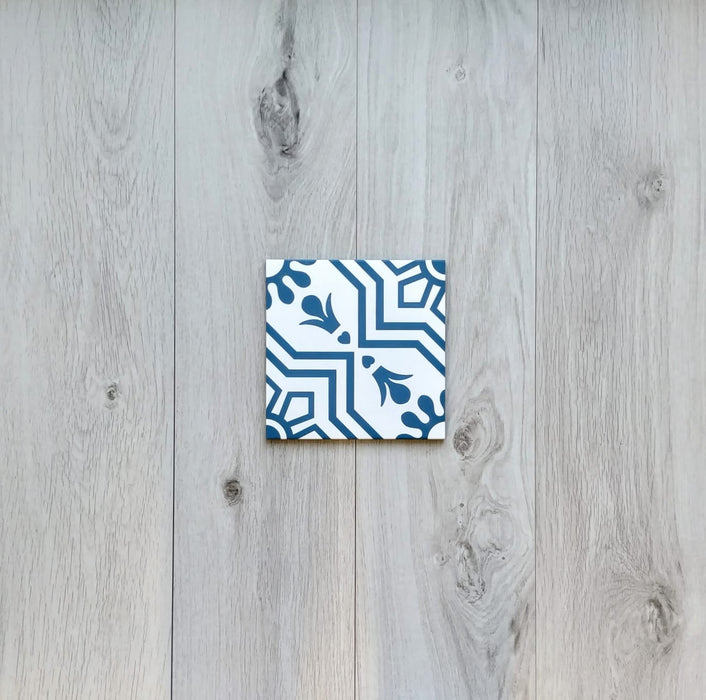 Brompton Blue and White Victorian Pattern Tile 20cm x 20cm