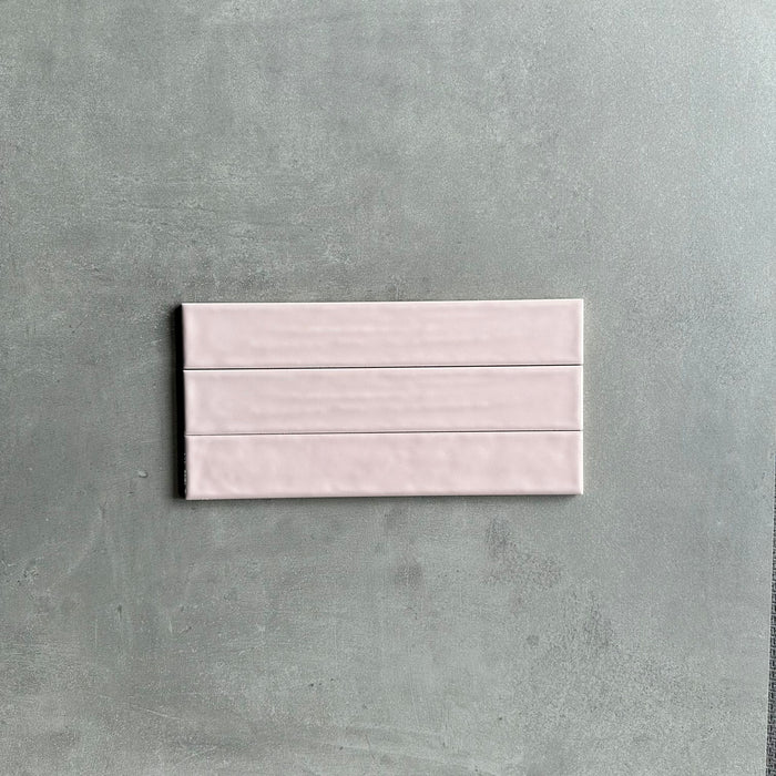 Pastelle Base Pink Gloss Wall Tiles 5cm x 25cm