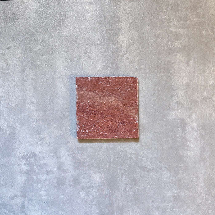 FULL TILE SAMPLE Fitzrovia Tumbled Rosso Marble Tile | 15cm x 15cm