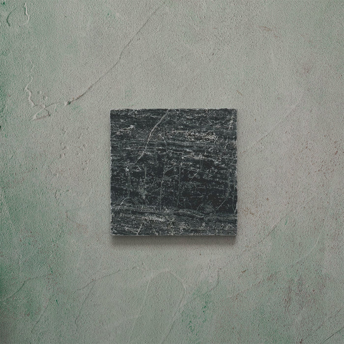 FULL TILE SAMPLE | Fitzrovia Tumbled Verde Marble | 15.2cm x 15.2cm