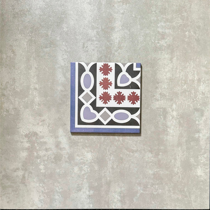 Empire Victorian Blue Mini Tiles | Corner Tile | 15cm x 15cm