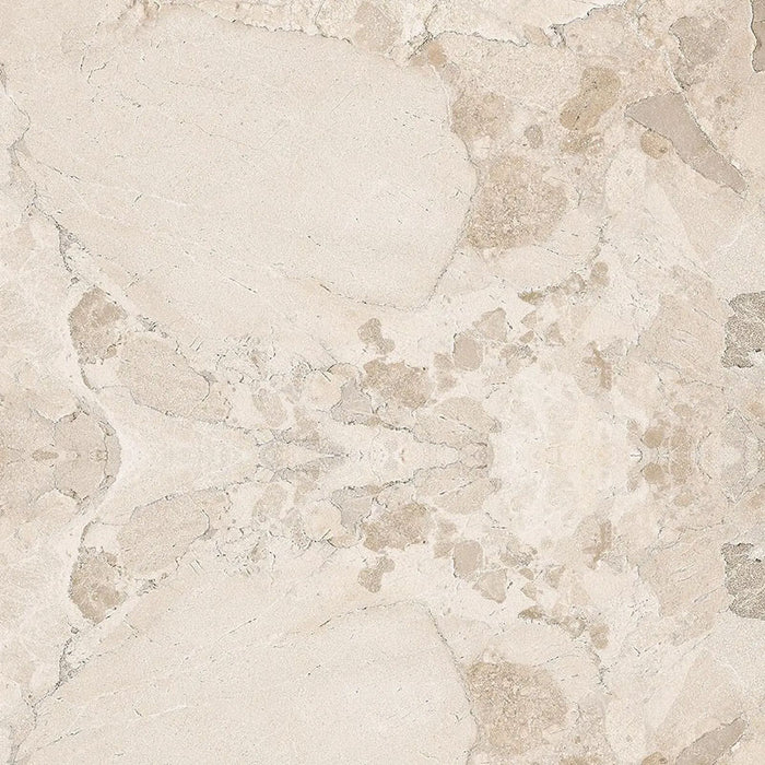 Close-up of Jeddah Avorio Terrazzo 20mm 100x100cm outdoor stone-effect porcelain tile slab, featuring warm ivory and beige tones with natural stone-inspired veining, subtle texture and an elegant, timeless finish.