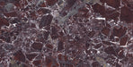 Close-up of Grand Levant Rouge Polished Marble effect 60 × 120cm porcelain tile, showcasing a deep red base with intricate white veining and subtle tonal variation, creating a bold, natural stone-inspired finish.