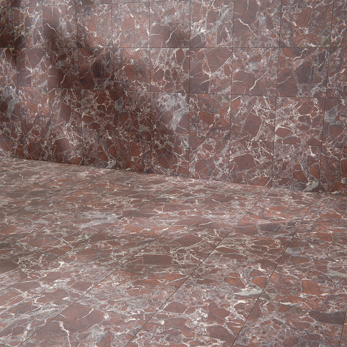 CUT TILE SAMPLE Grand Bazaar Levant Rouge Matt Marble Chequer Board Ti ...