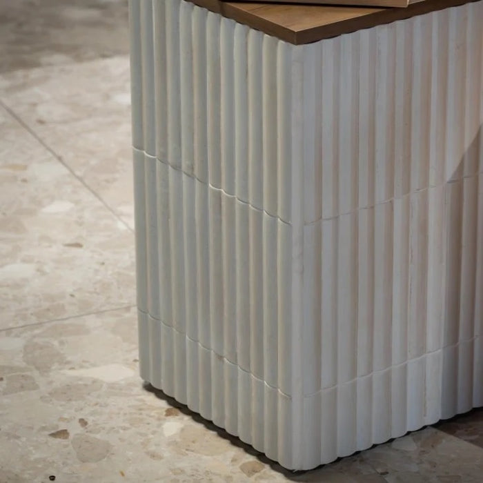 Mizu Antique Tile | White Tile | Fluted Decor | 6cm x 24cm