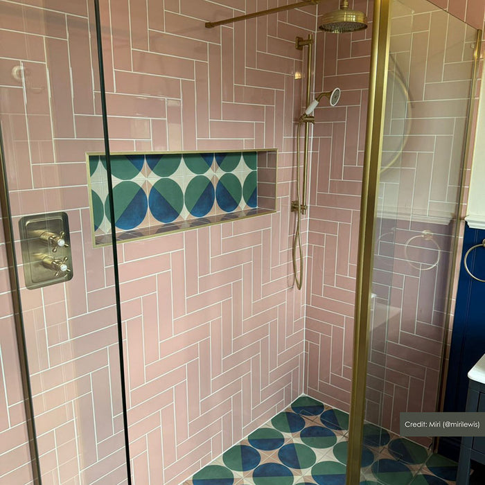 Manhattan Rose Pink Flat Gloss Metro Subway Tiles 7.5cm x 30cm