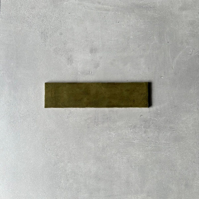 Narobi GLOSS Olive Green 7.5cm x 30cm  FULL TILE SAMPLE