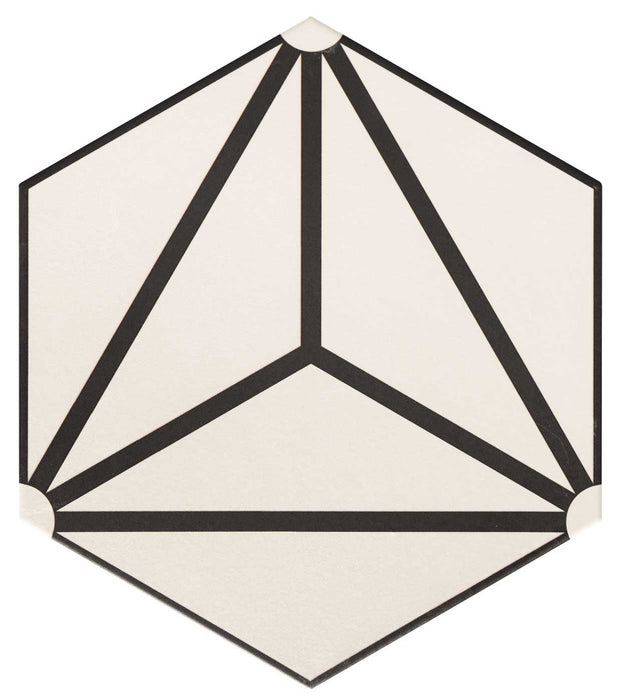 Osaka White Hexagon | Wall and Floor | 33cm x 28.5cm | Job Lot 3m&sup2;