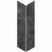 Product display of Obsidian Stone Chevron Nite 10x53cm stone-effect porcelain chevron tiles in dark charcoal tones, featuring subtle veining, textured detailing and a realistic natural stone appearance with a matt finish.