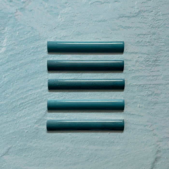 Zellij Peacock Green Bullnose | Moroccan Style | 3cm x 20cm