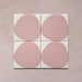Pebble Beach Reversed Pink 20x20cm patterned tiles featuring a soft blush pink organic circular design, perfect for adding a playful yet minimalist look to bathrooms, kitchens, and statement floors.