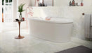 Bathroom setting featuring Boheme Sahara 60 × 60cm patterned tiles, blending soft neutral tones with a gently weathered, decorative effect. Ideal for creating a calm, textured look across bathroom floors and walls.