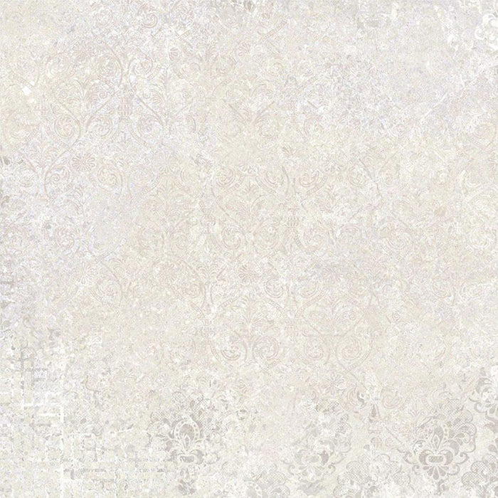 Flat lay of Boheme Sahara 60 × 60cm patterned tiles, featuring soft neutral tones with a subtle, distressed decorative effect. Ideal for creating calm, textured floors or walls in contemporary and relaxed interiors.