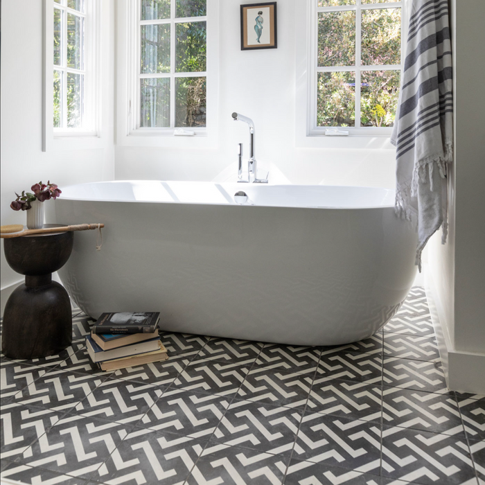 Maze Black & White Tiles | Patterned Tile | Wall & Floor