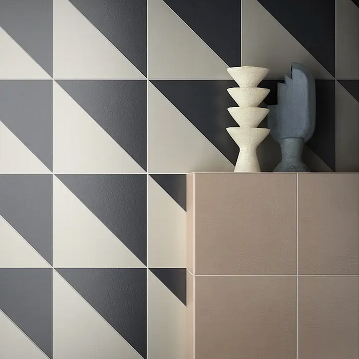 Magic Triangle Black Tile | Wall & Floor Tiles | Porcelain Tile | 20cm x 20cm