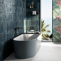 Mizu Tiles | Blue Tile | Wall & Floor Tiles | 6cm x 24cm | Porcelain