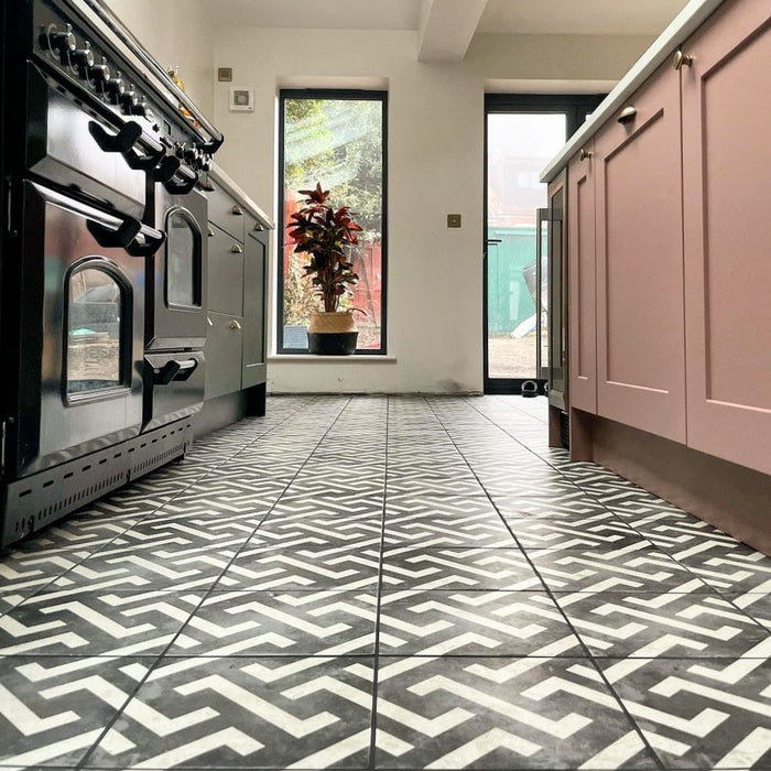 Maze Black & White Tiles | Patterned Tile | Wall & Floor