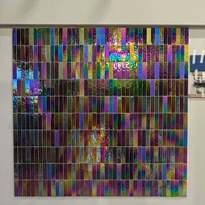 Lustre Hologram Nero Brick Wall Tiles 5cm x 25cm